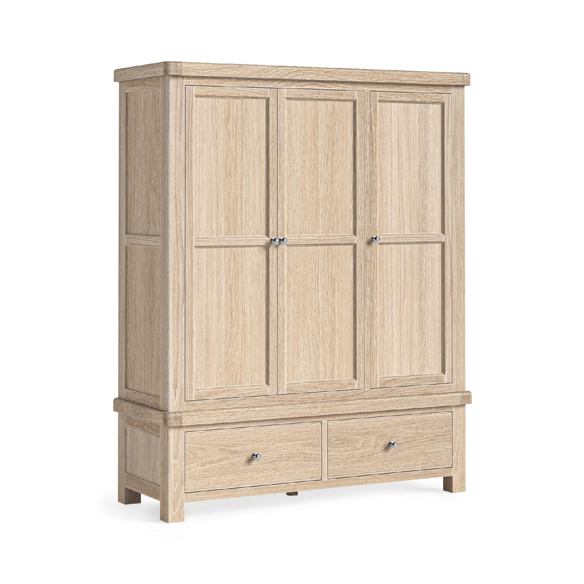 Normandy Triple Wardrobe White Wash