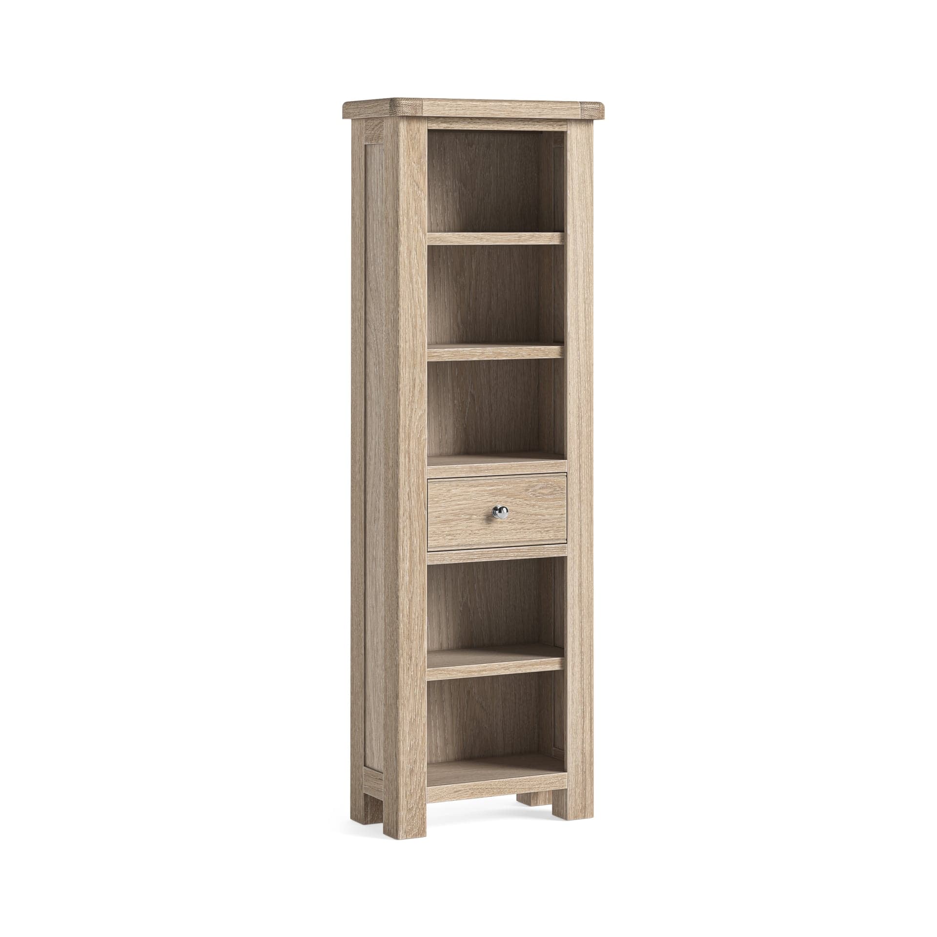 Normandy Slim Bookcase White Wash