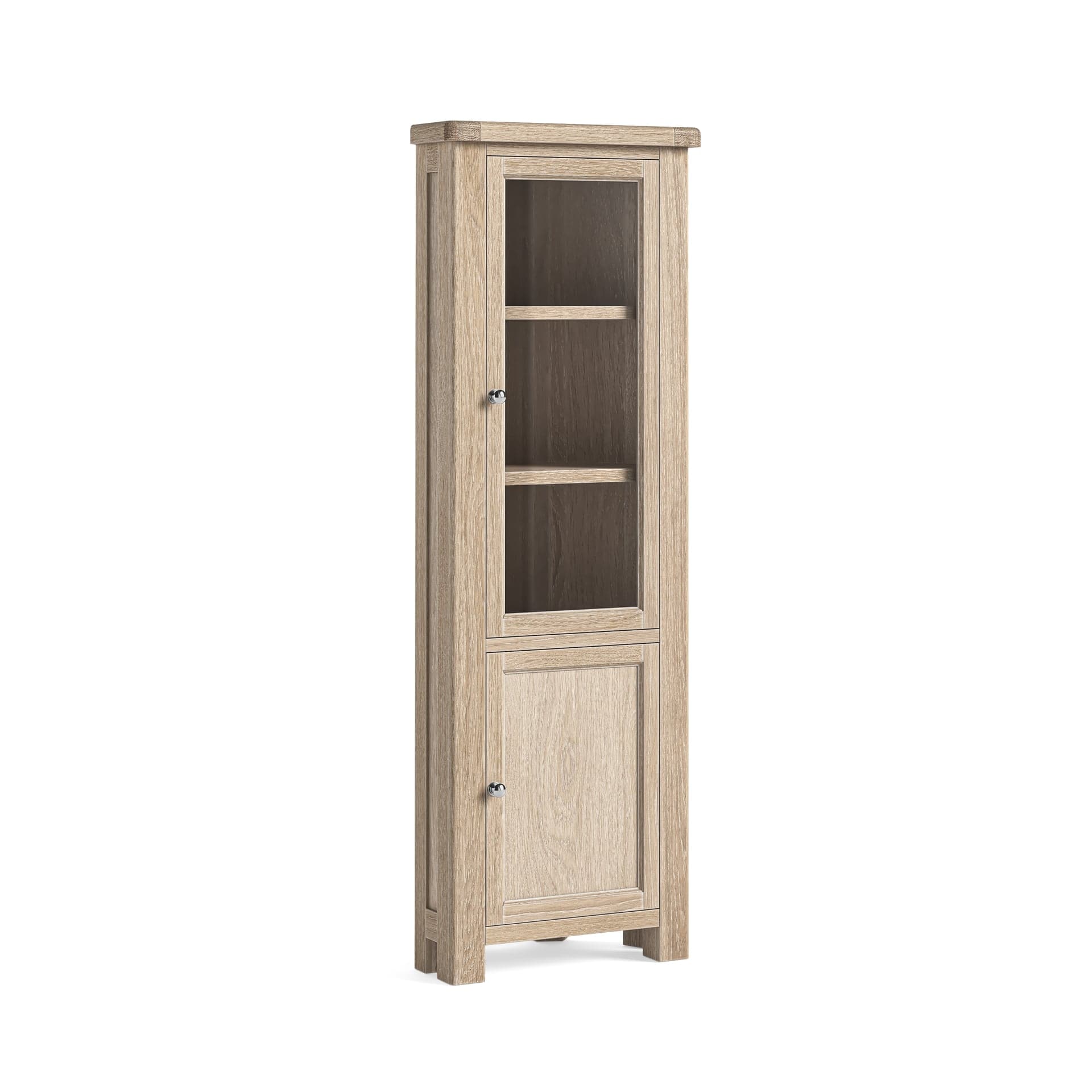 Normandy Corner Display Cabinet White Wash
