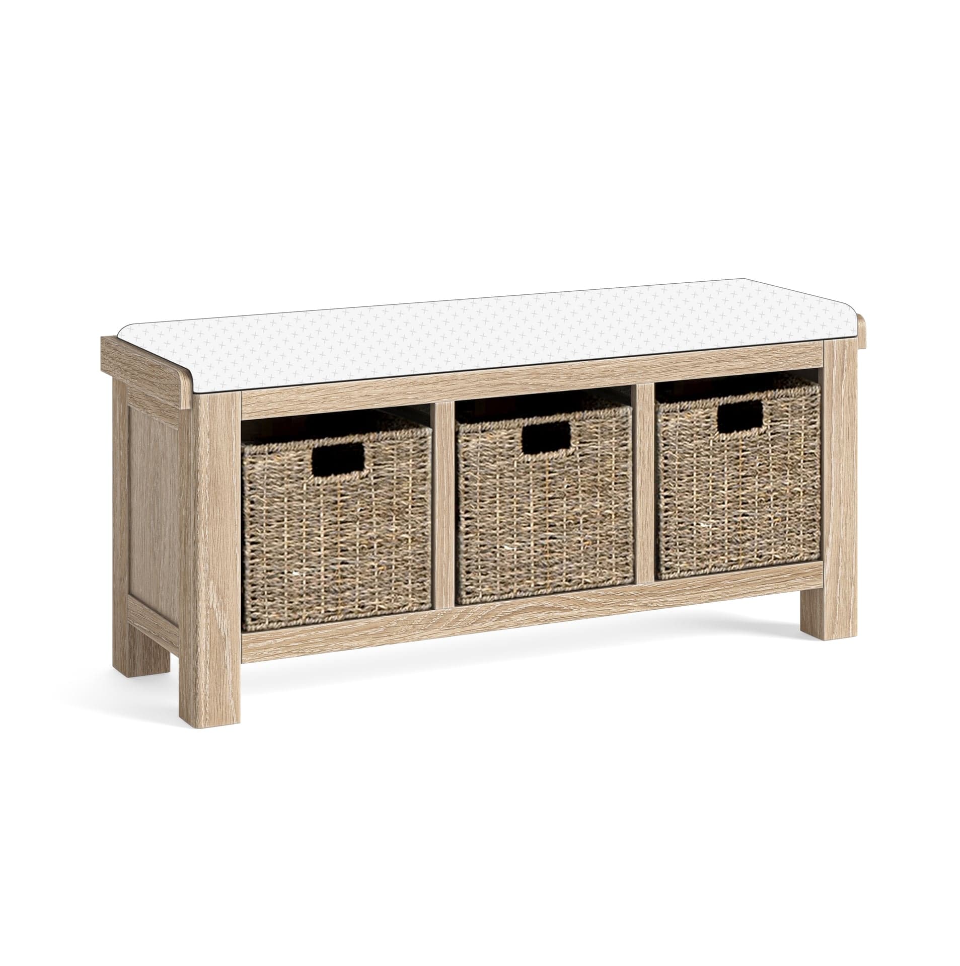 Normandy Storage Bench Without Cushion White Wash