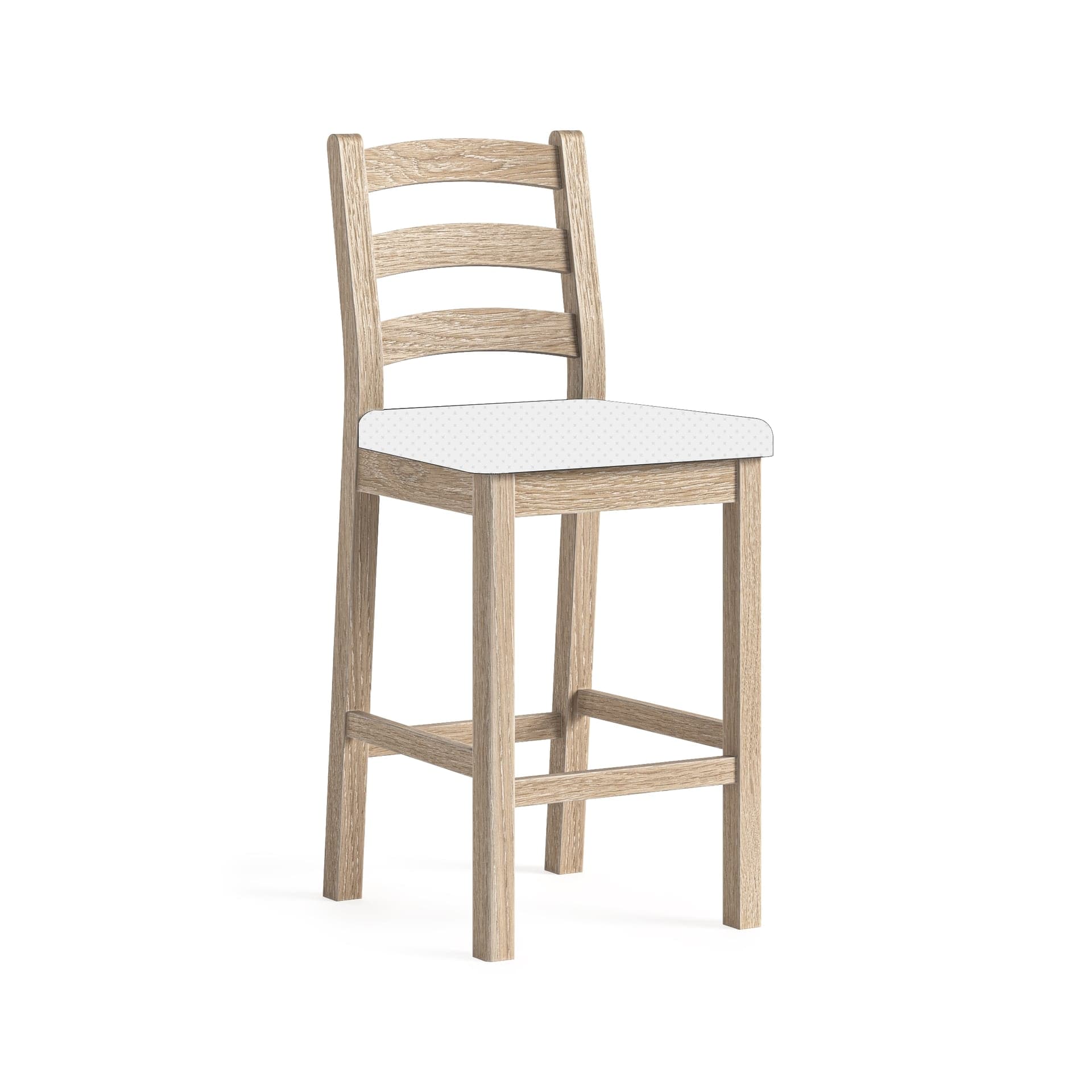 Normandy Bar Stool Without Cushion White Wash
