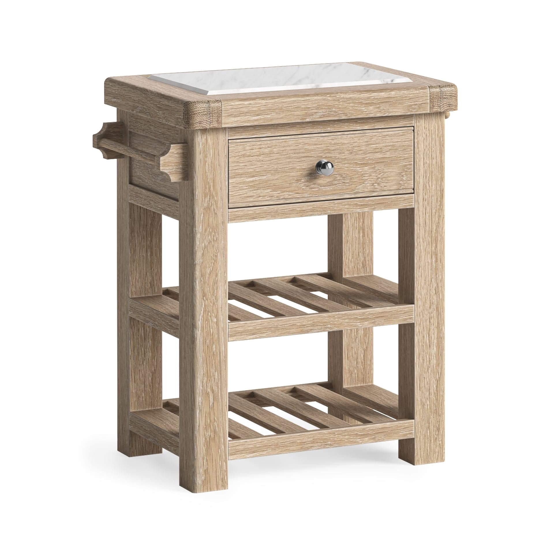 Normandy Small Kitchen Island White Wash