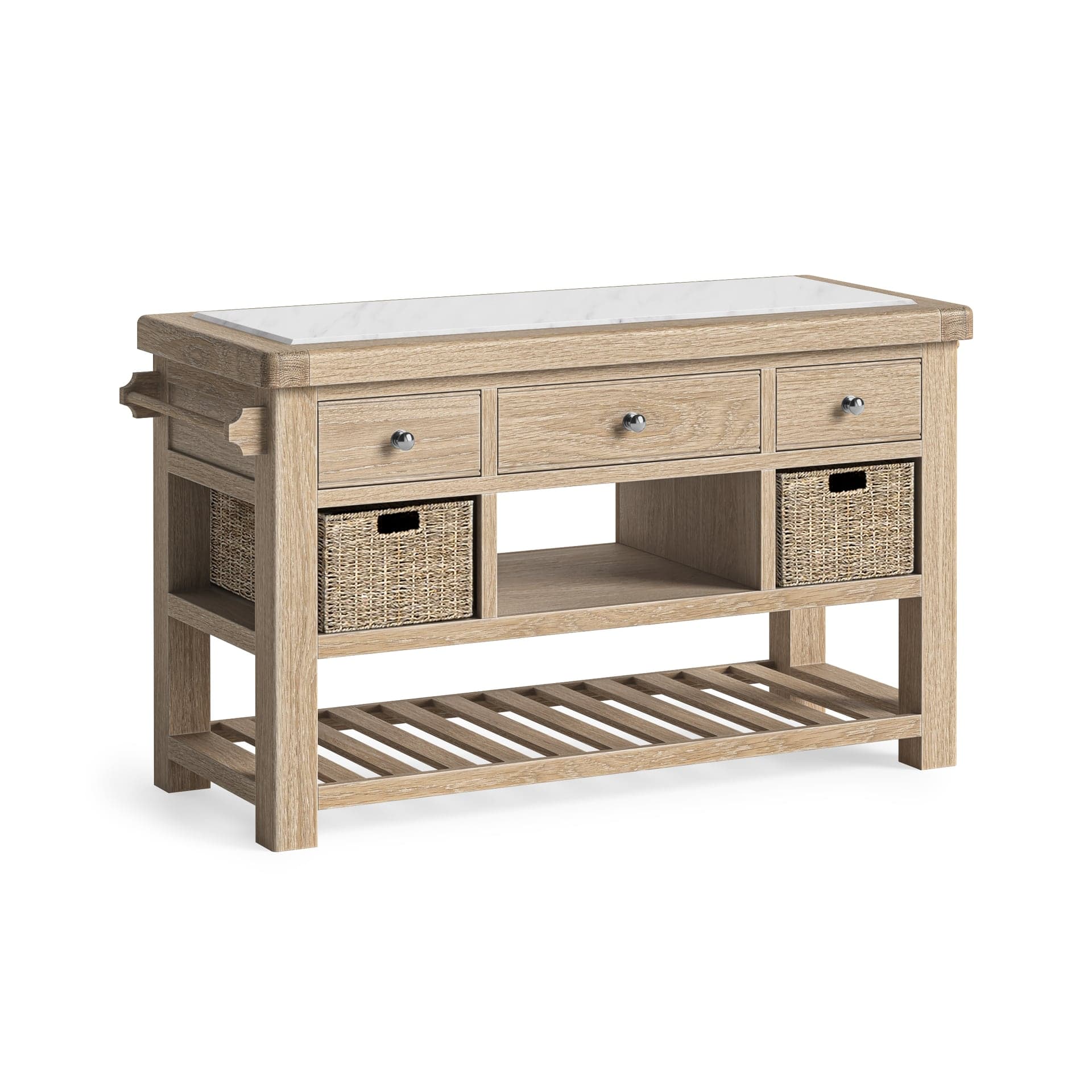 Normandy Large Kitchen Island White Wash