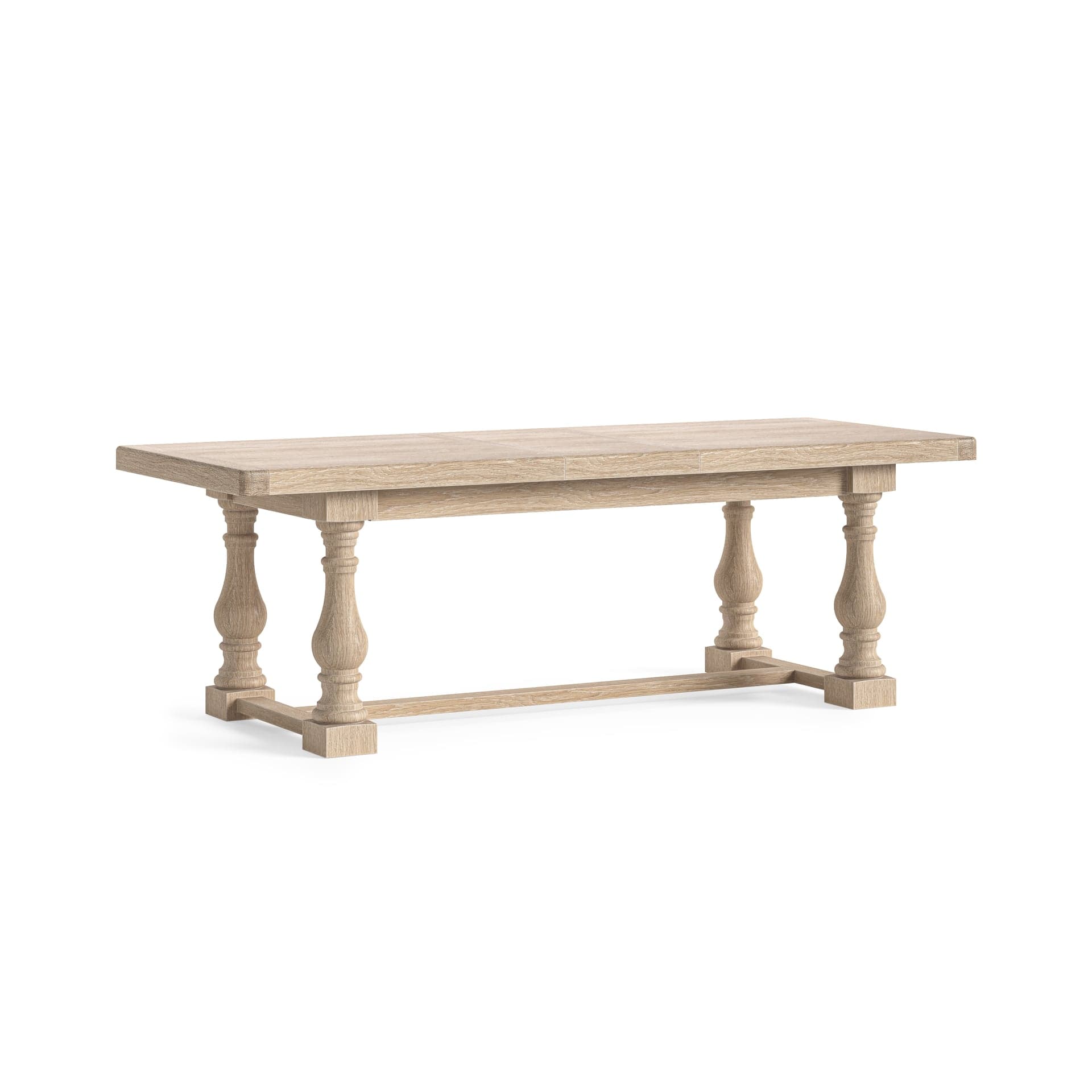 Normandy Large Ext. Trestle Dining Table White Wash