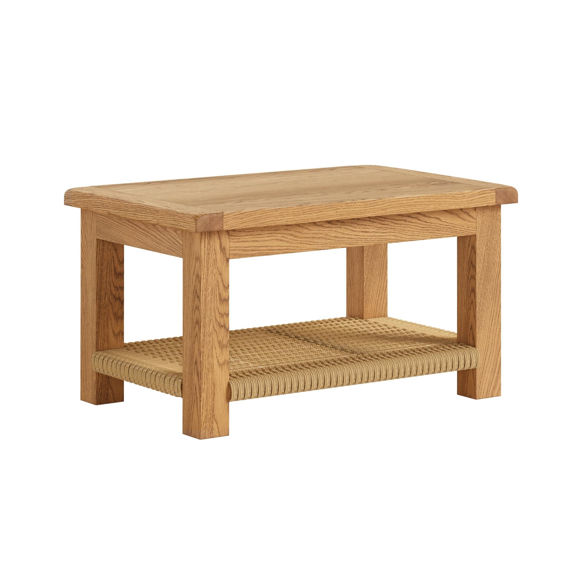 Salisbury Coffee Table With Woven Rope Shelf