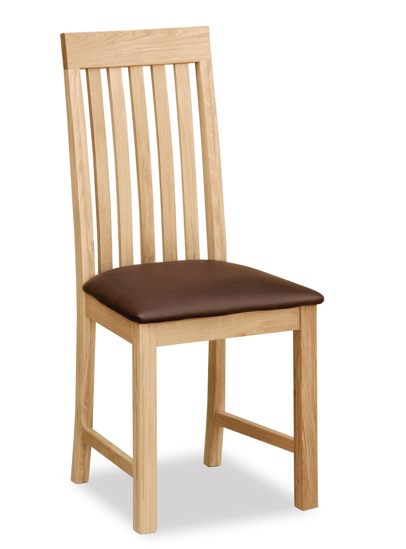 New Trinity Vertical Slatted Chair Brown Pu
