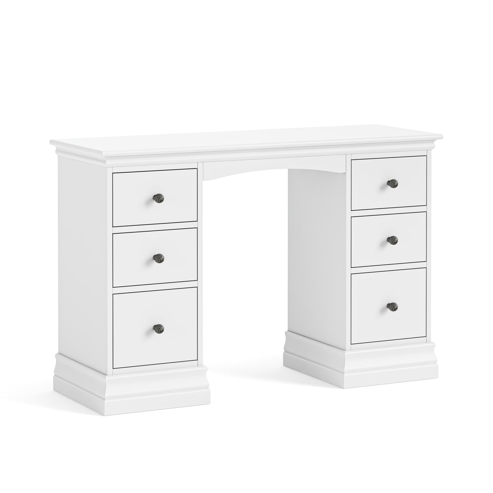 Bordeaux Double Pedestal Dressing Table - White