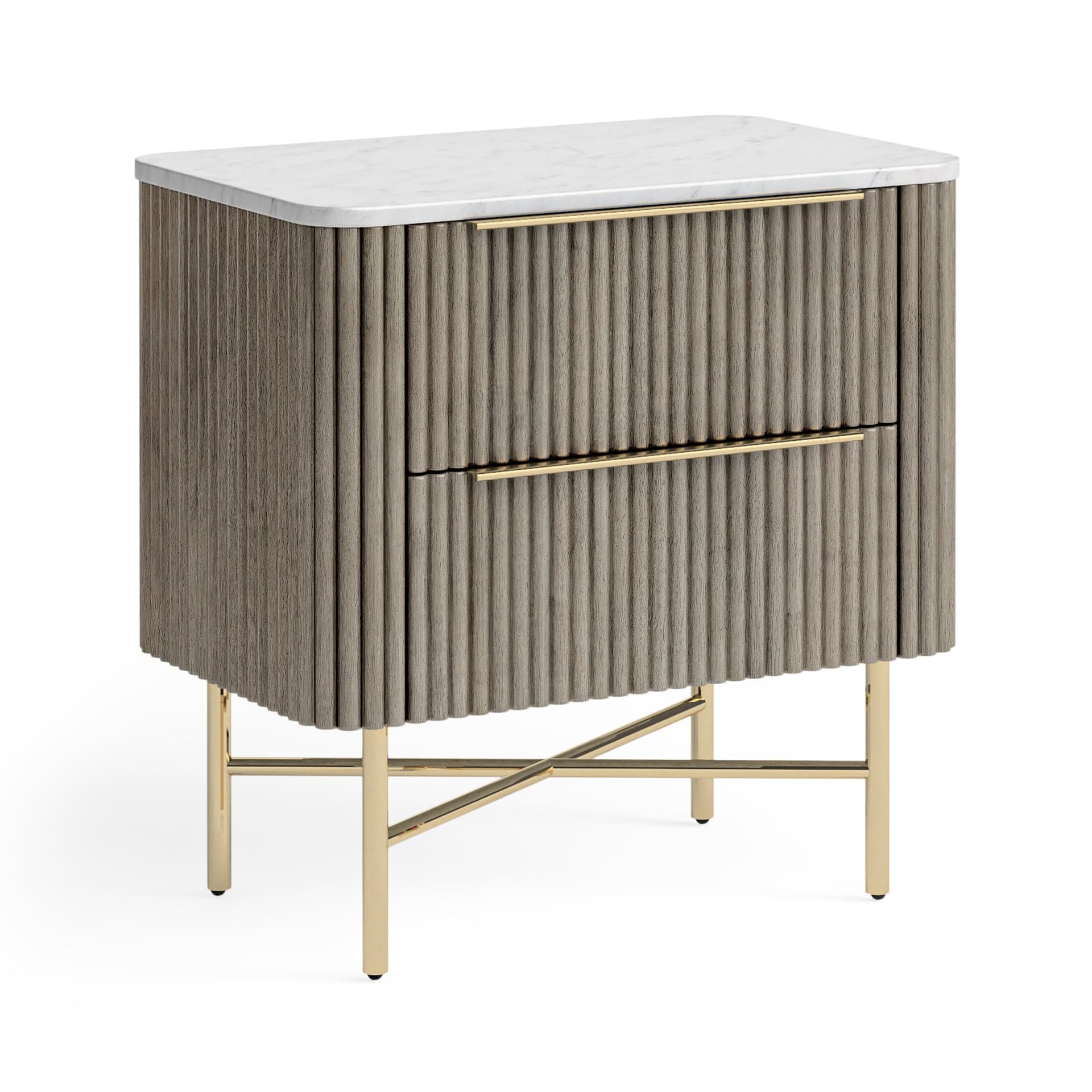 Isabella Fluted Bedside With Handle