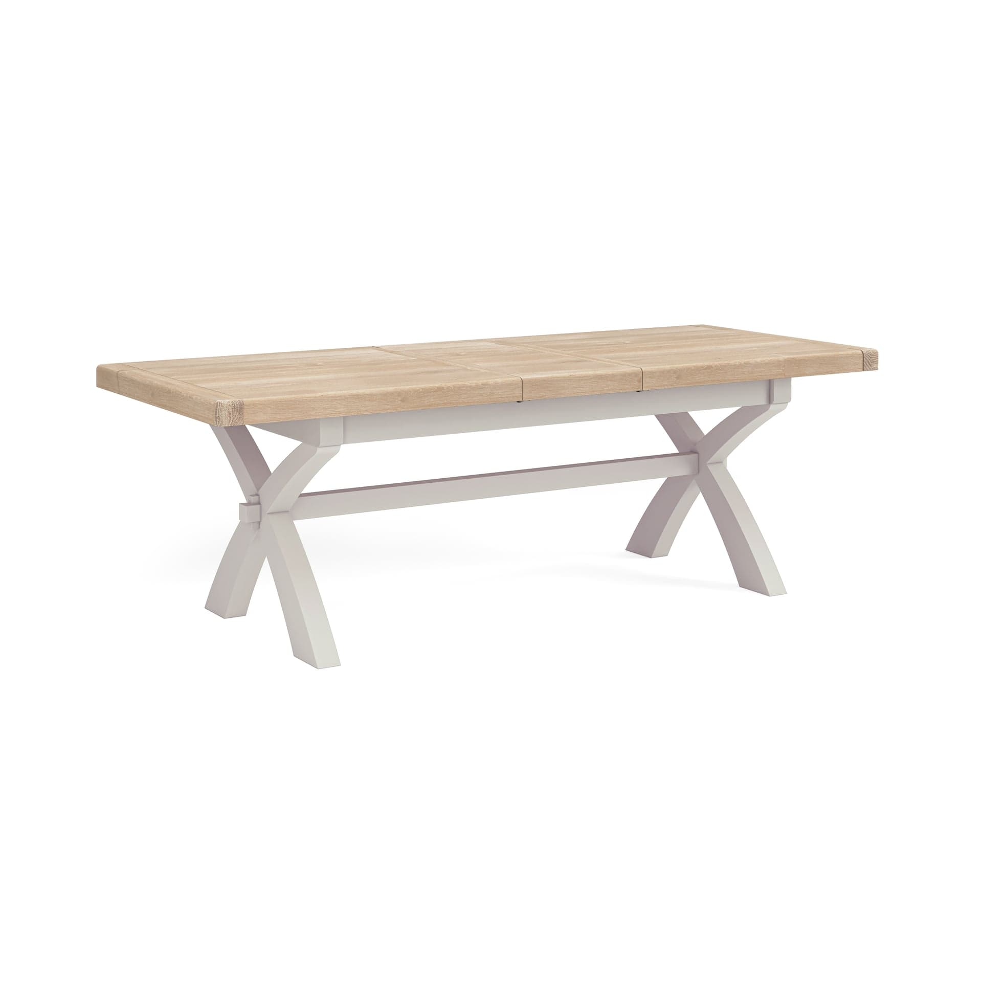 Salcombe Cross Leg Ext Dining Table Light Grey