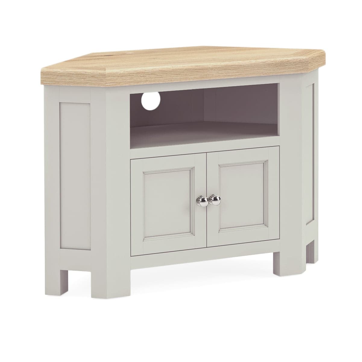 Salcombe Corner Tv Unit With 2 Doors Light Grey