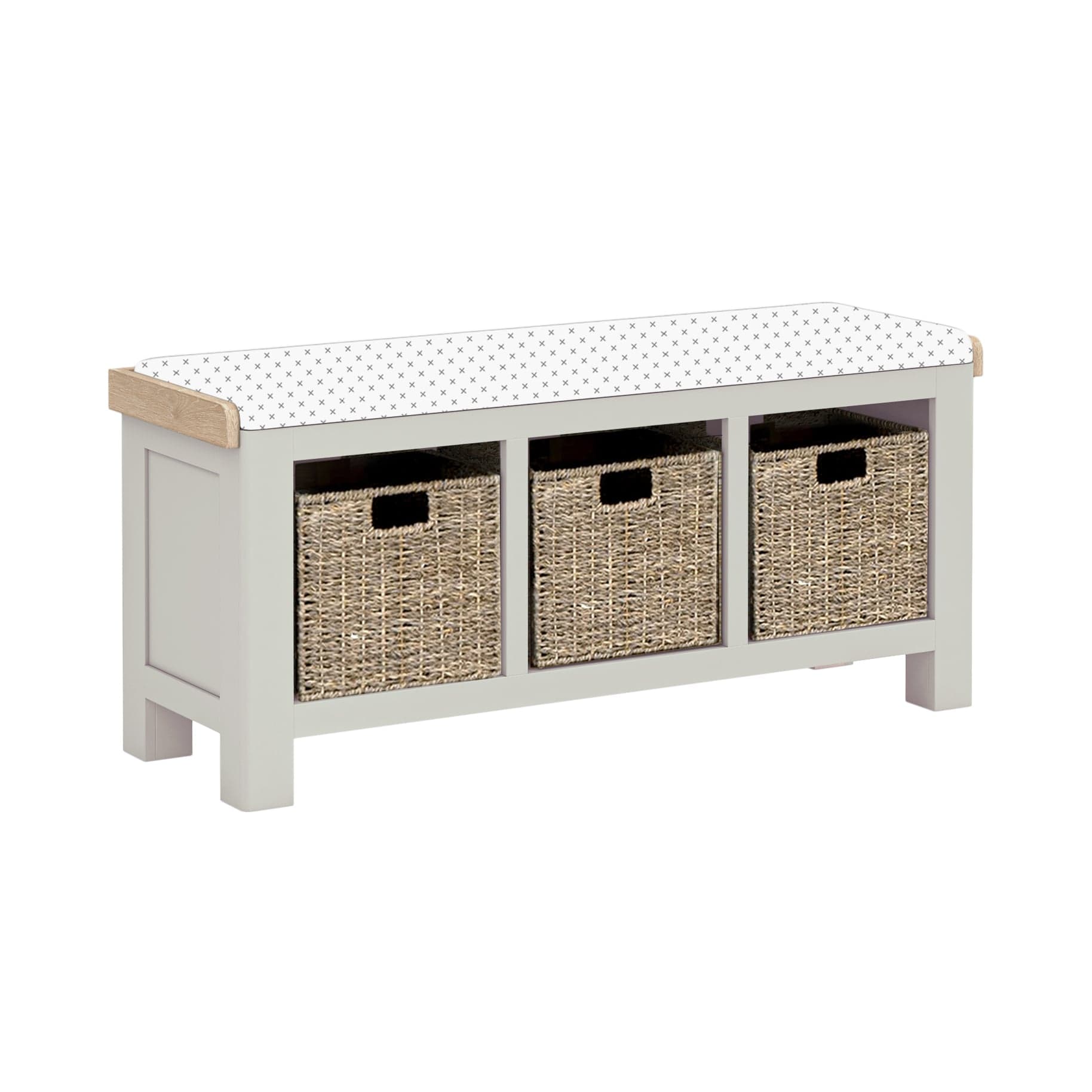 Salcombe Storage Bench Without Cushion Light Grey