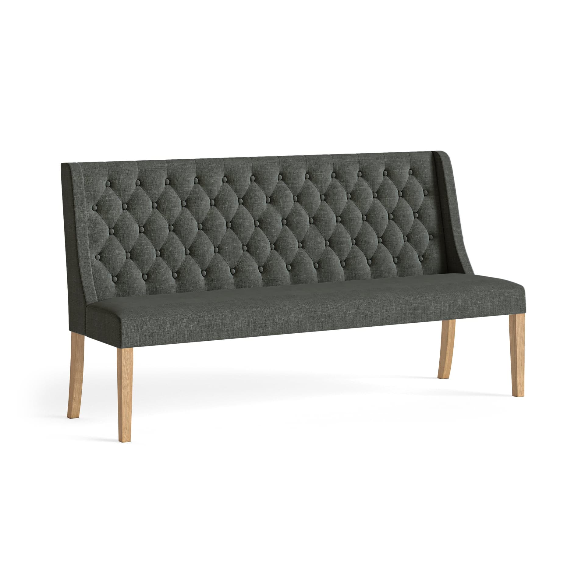 Normandy Upholstery Dining Sofa W/ Button Back - Charcoal