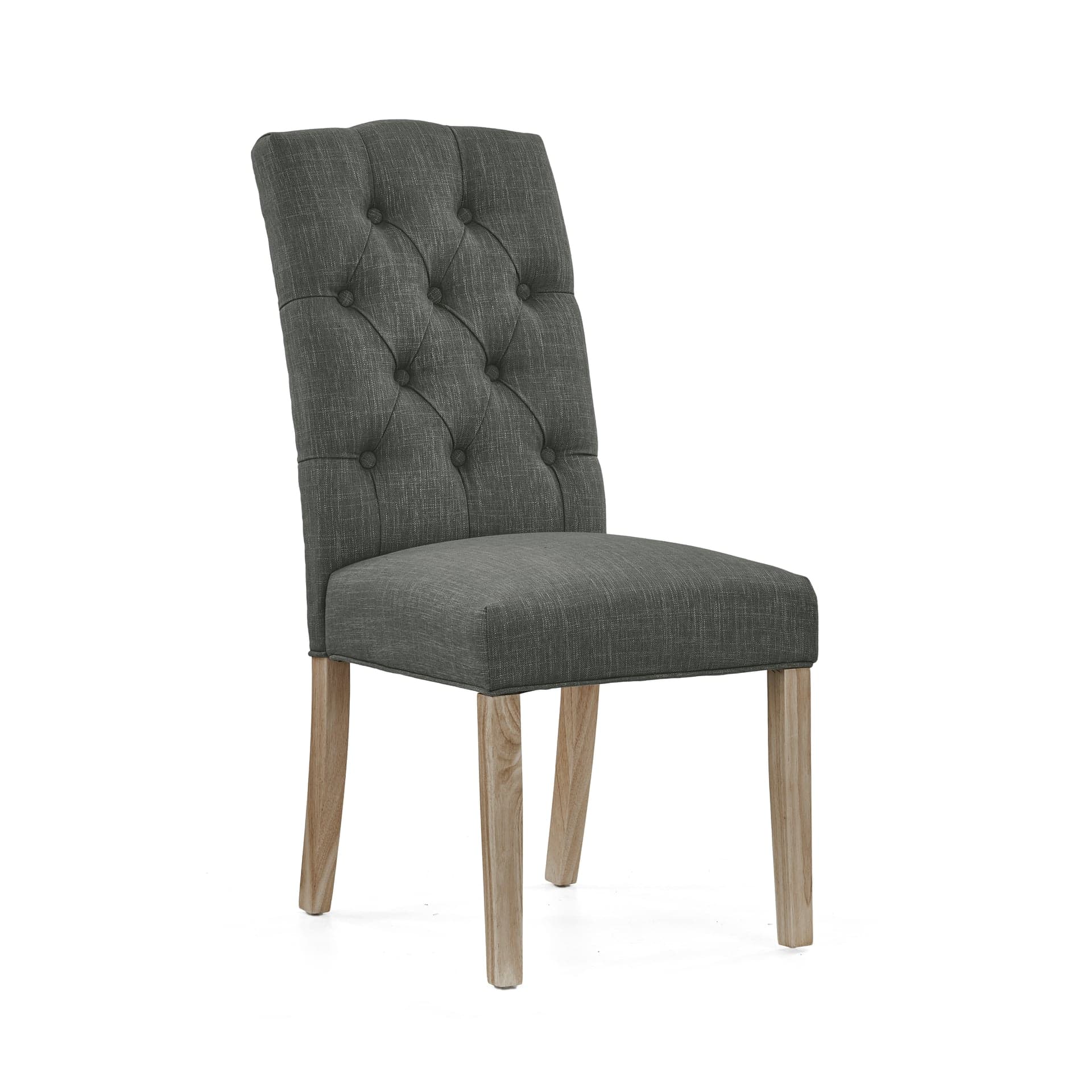 Salcombe Button Back Chair Charcoal (white Wash Leg)