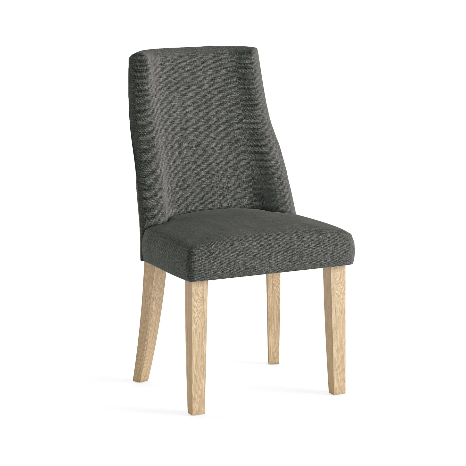 Cara Upholstered Dining Chair Kd – Charcoal – Light Leg