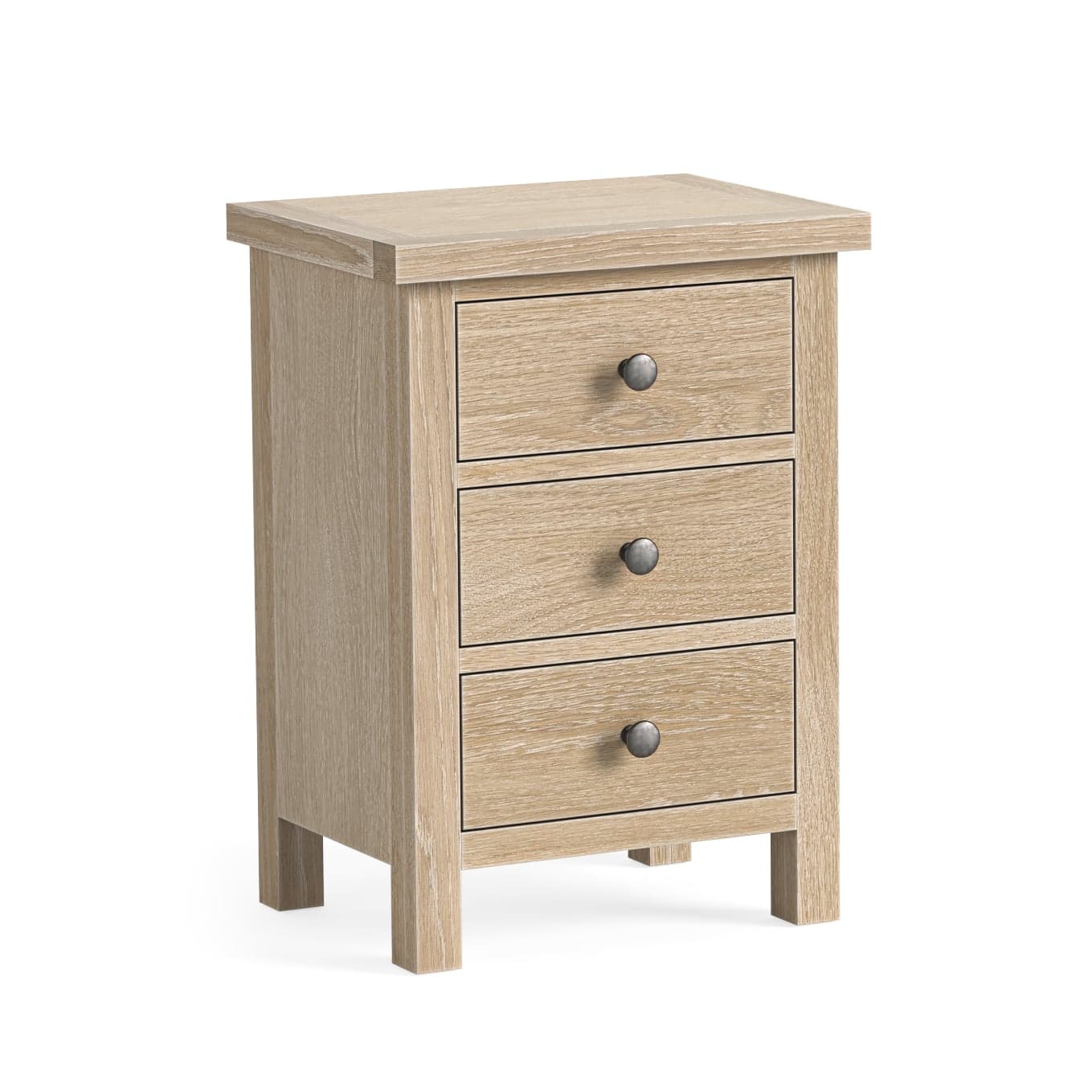 Modern Country Bedside Oak White Wash
