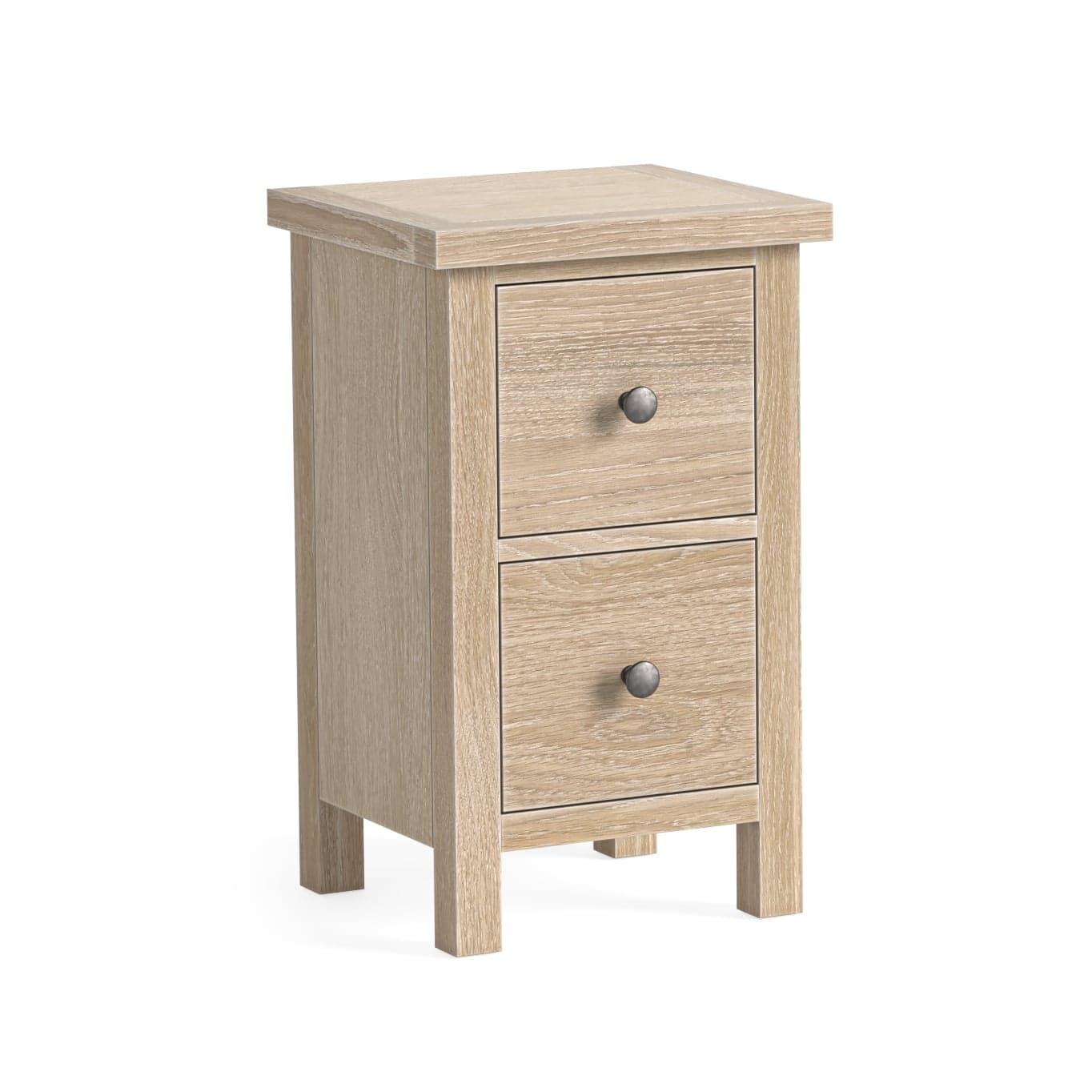 Modern Country Narrow Bedside Oak White Wash