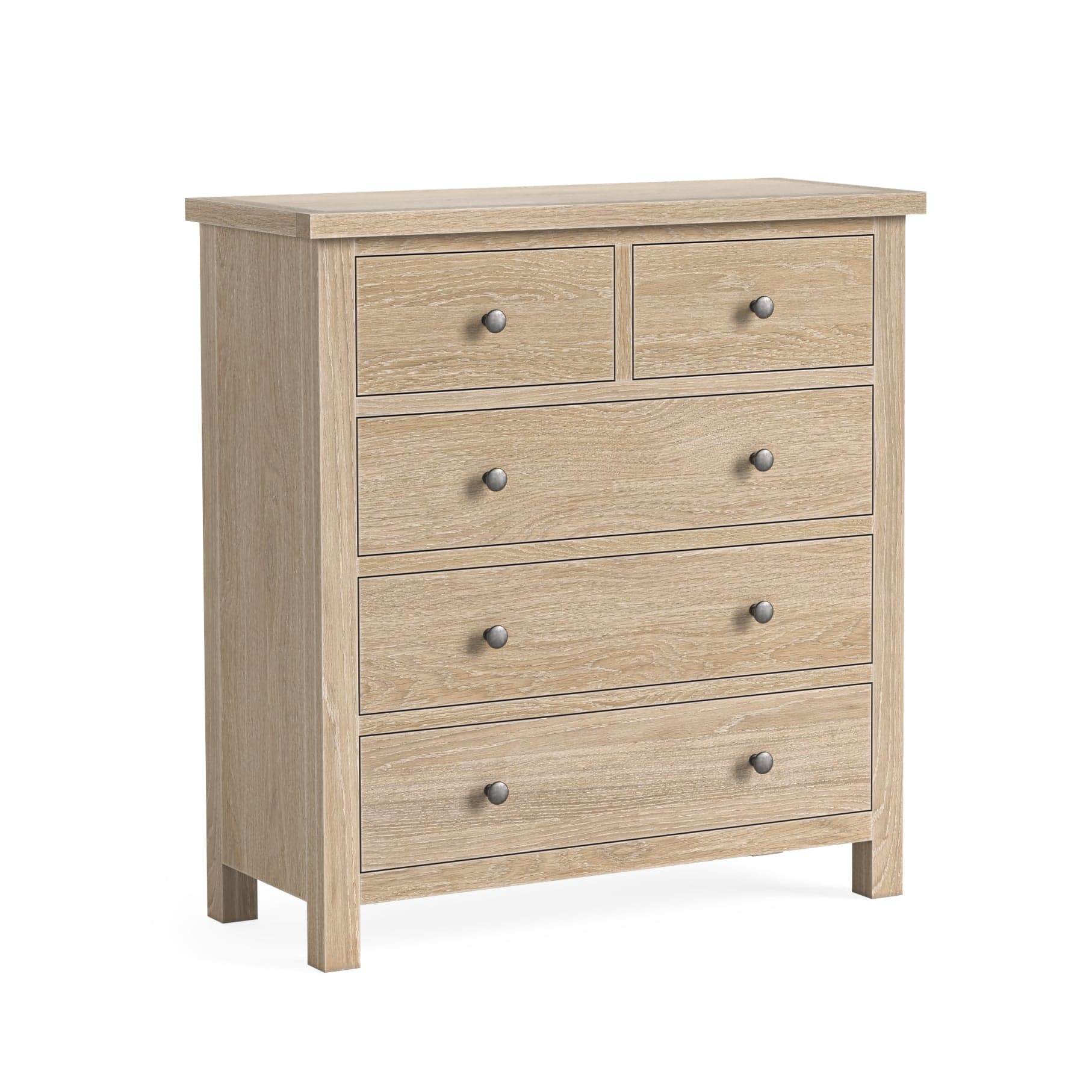 Modern Country Chest 2 Over 3 Oak White Wash