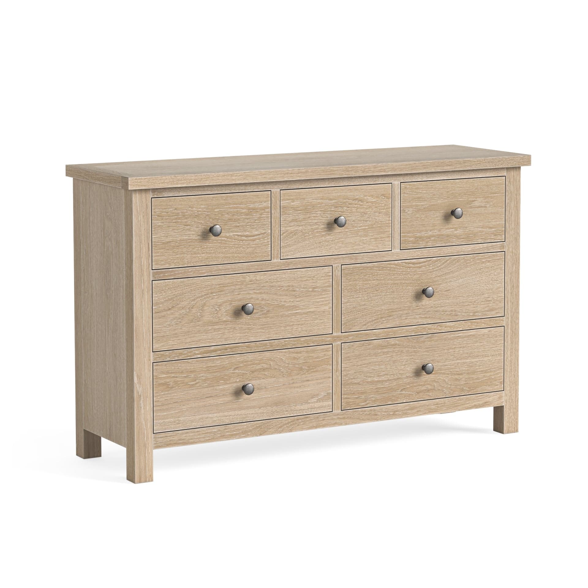 Modern Country Chest 3 Over 4 Oak White Wash
