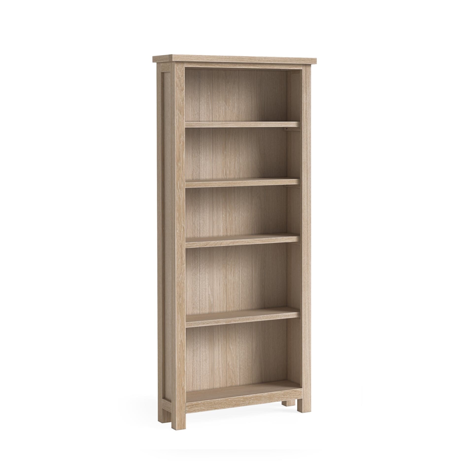 Modern Country Large Bookcase_kd Oak White Wash