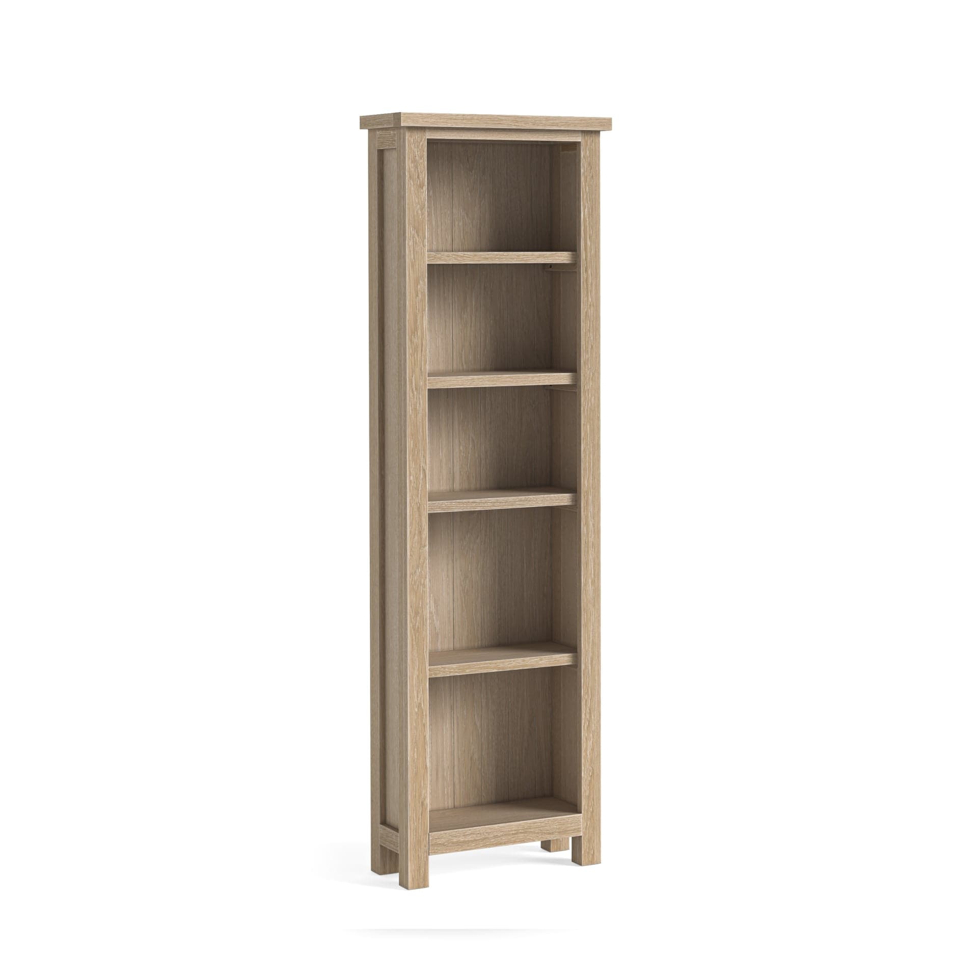 Modern Country Slim Bookcase_kd Oak White Wash