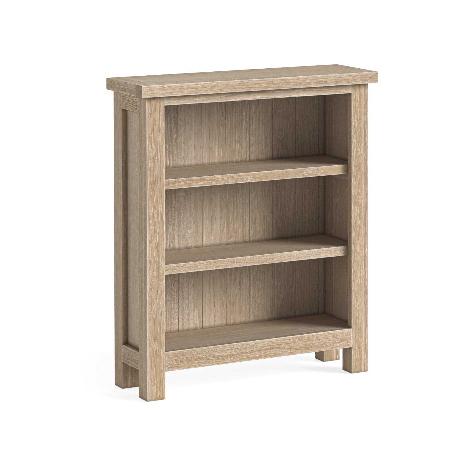 Modern Country Low Bookcase_kd Oak White Wash