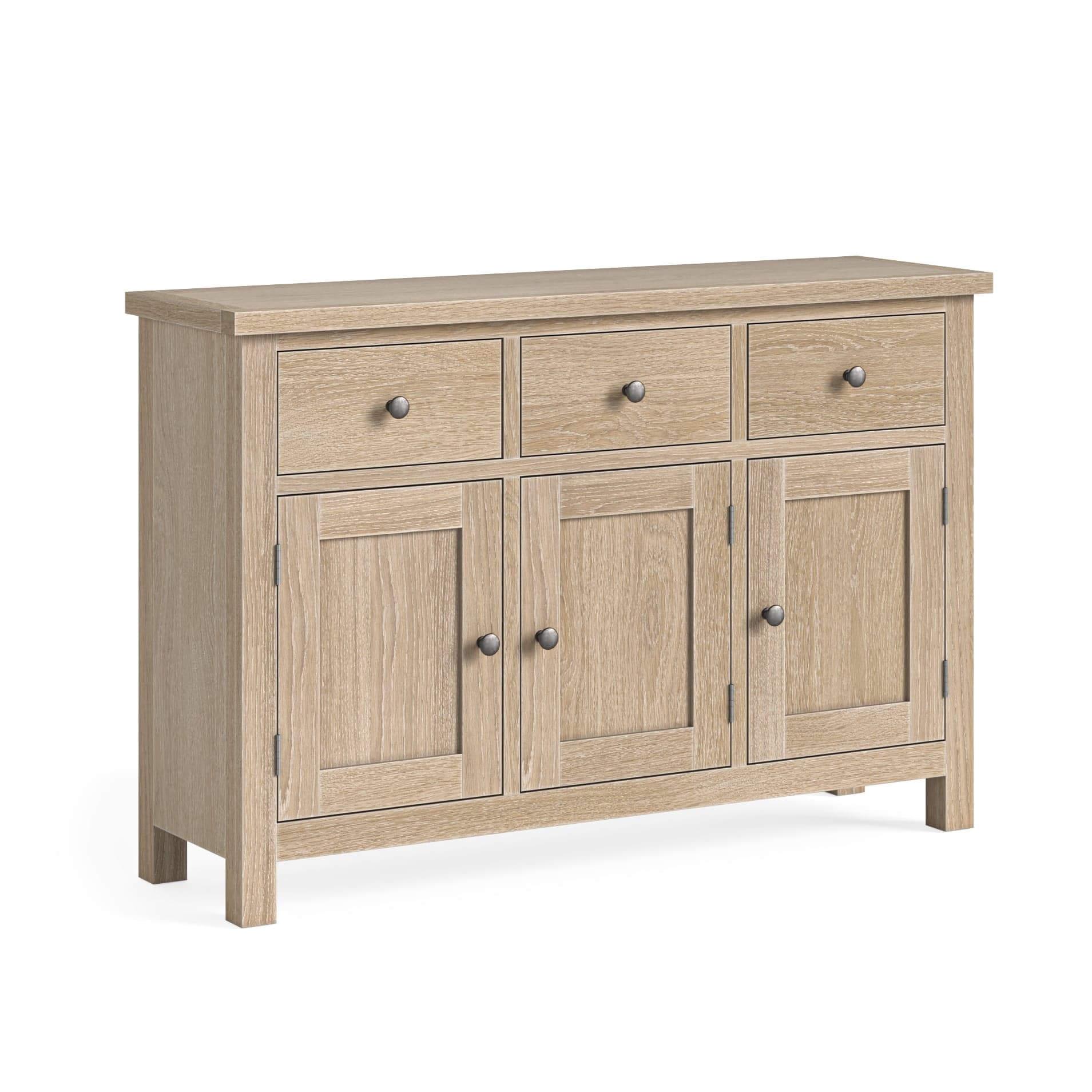 Modern Country Large Sideboard Oak White Wash