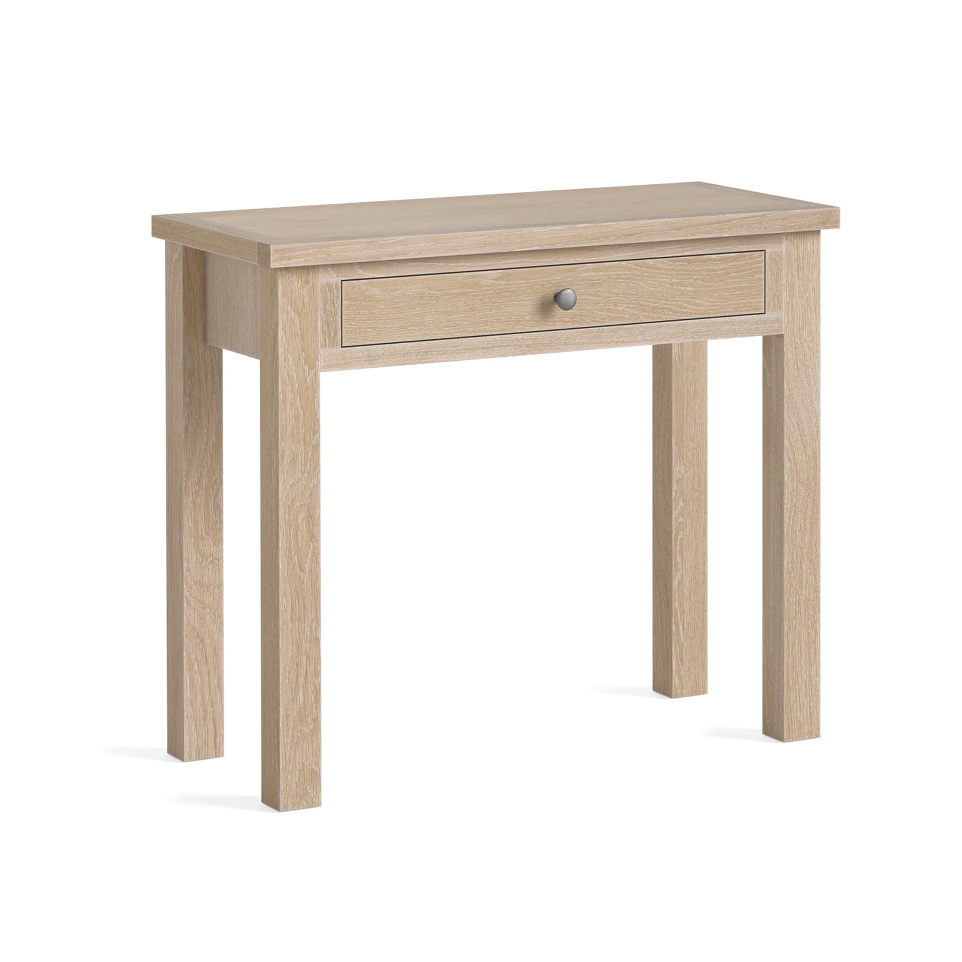 Modern Country Single Drawer Desk Oak White Wash