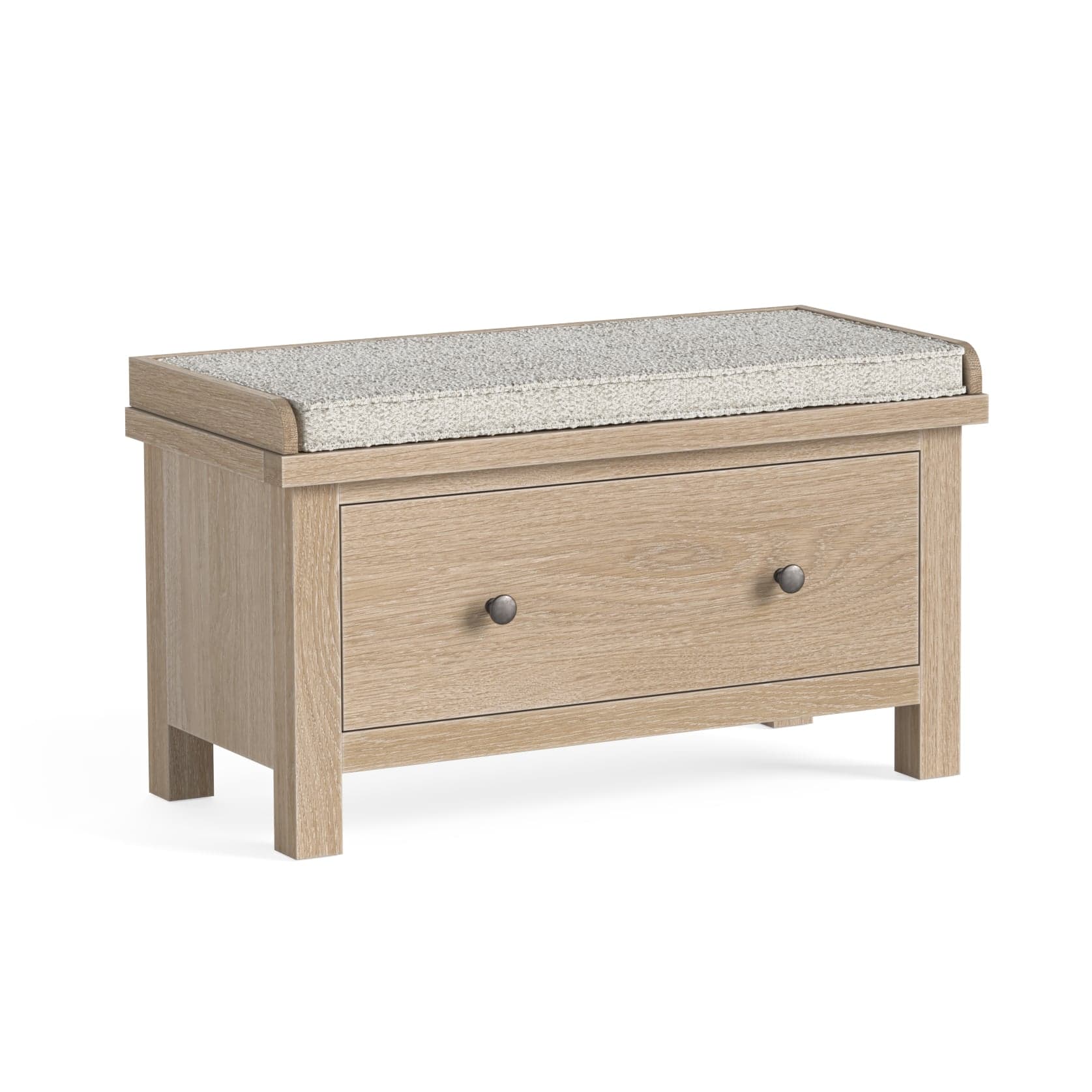 Modern Country Hallway Bench With Drawer Oak White Wash