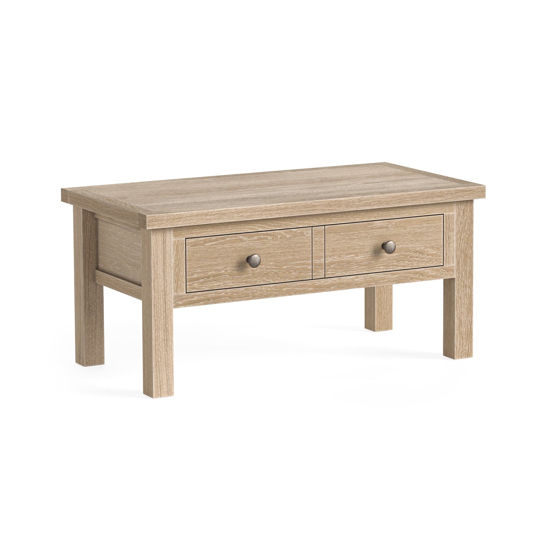 Modern Country Coffee Table With Drawer Only Oak White Wash