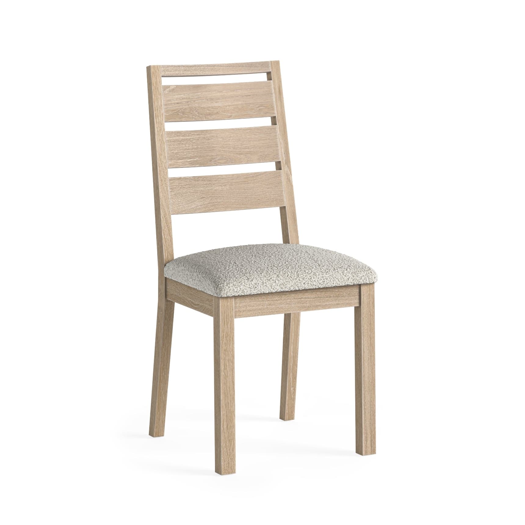 Modern Country Dining Chair Oak White Wash (bouncle White)