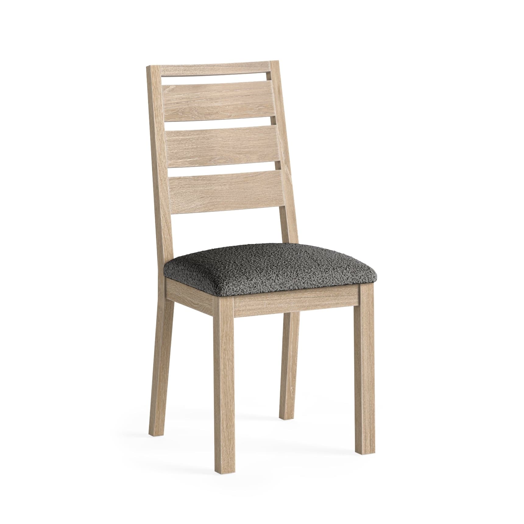 Modern Country Dining Chair Oak White Wash (bouncle Grey)