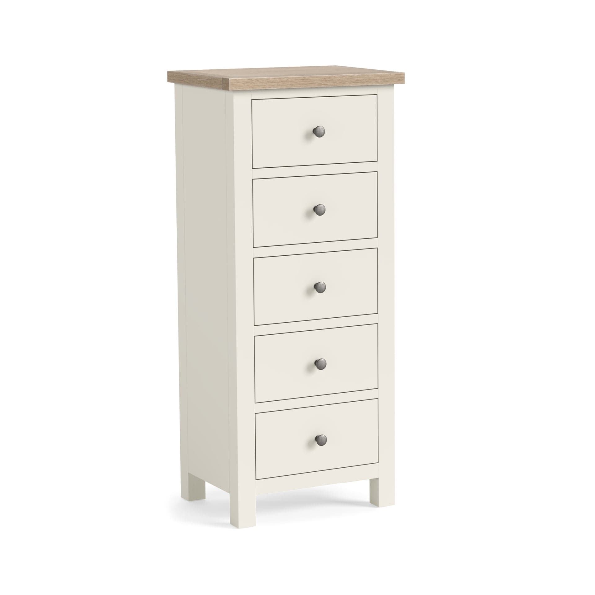 Modern Country 5 Drawer Tall Chest Coconut
