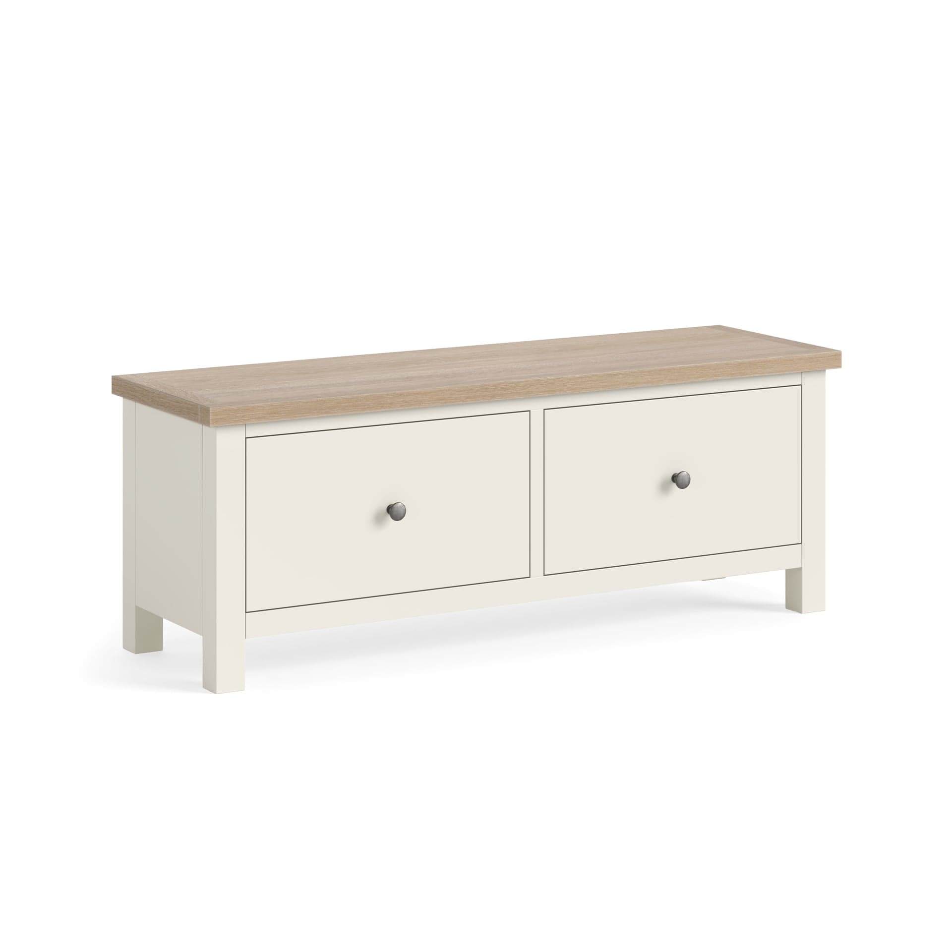 Modern Country Large 2 Drawer Bench Coconut