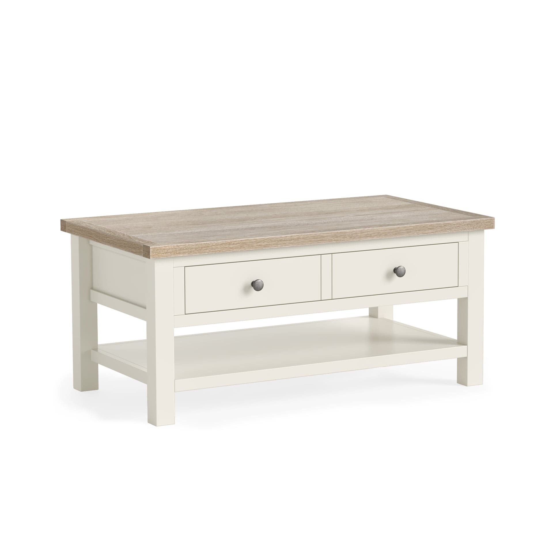 Modern Country Coffee Table With Shelf Coconut