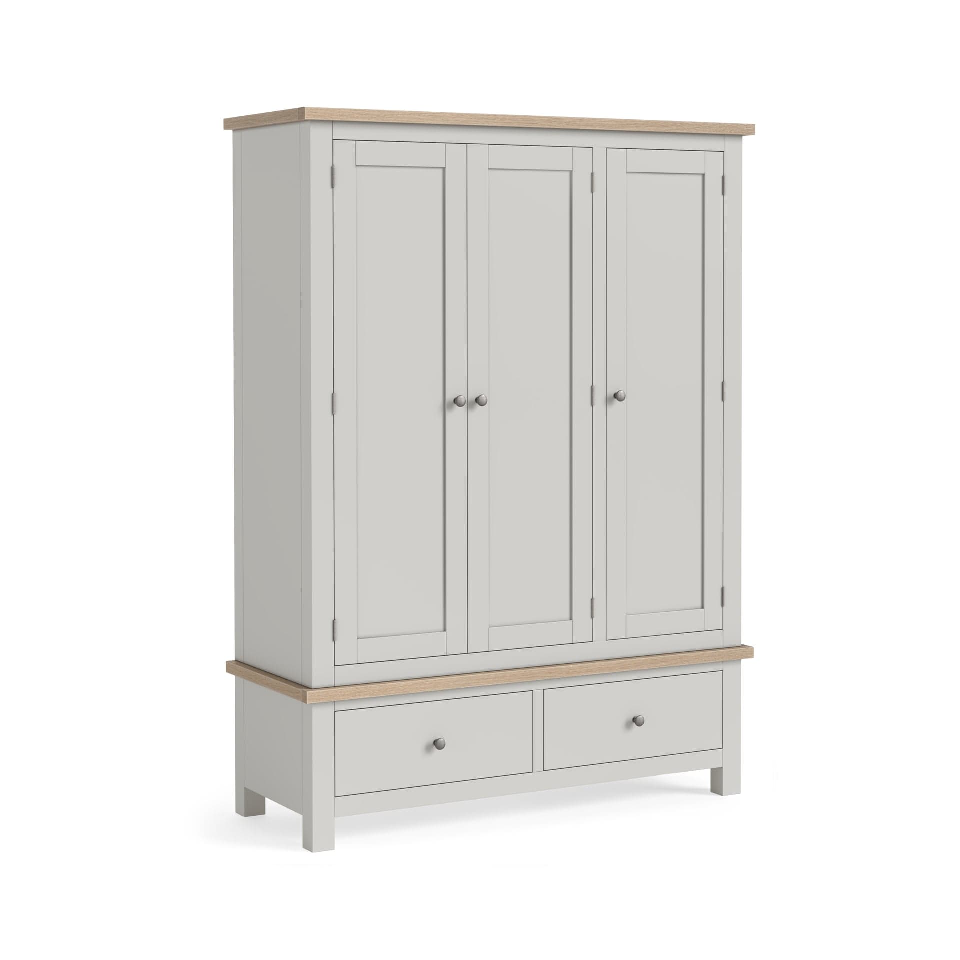 Modern Country Triple Wardrobe Light Grey