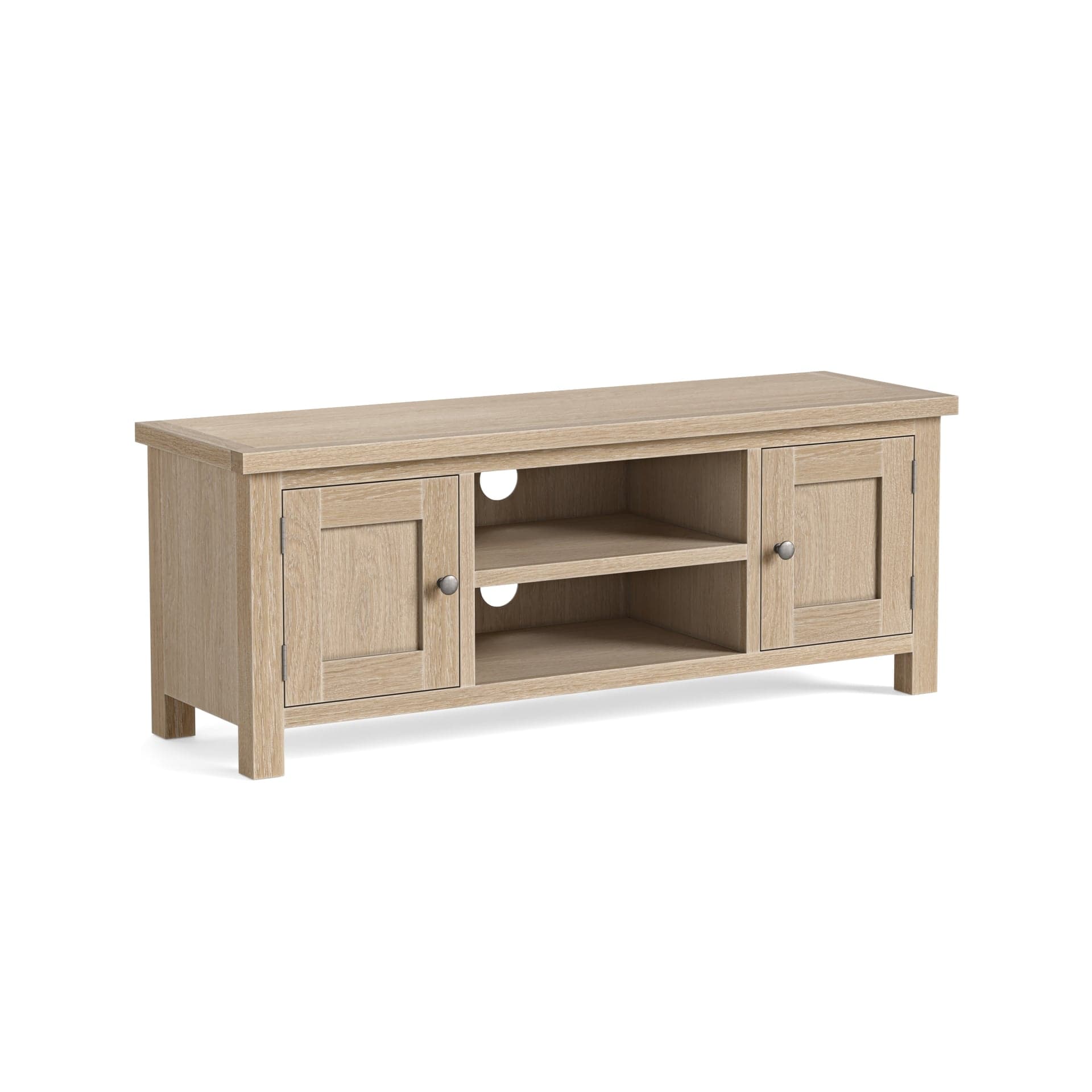 Modern Country Tv Unit 1250 Oak Whitewash