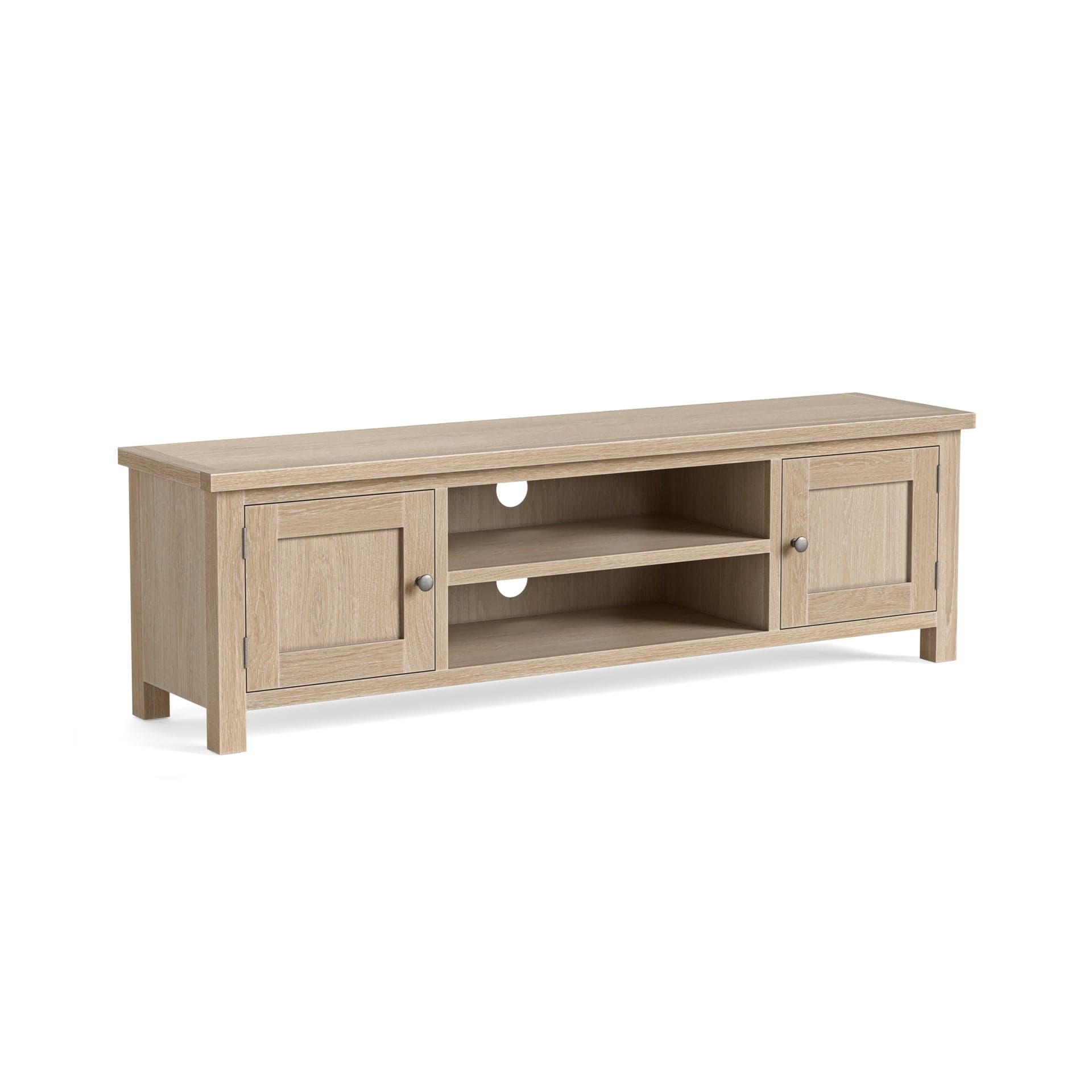 Modern Country Tv Unit 1600 Oak Whitewash
