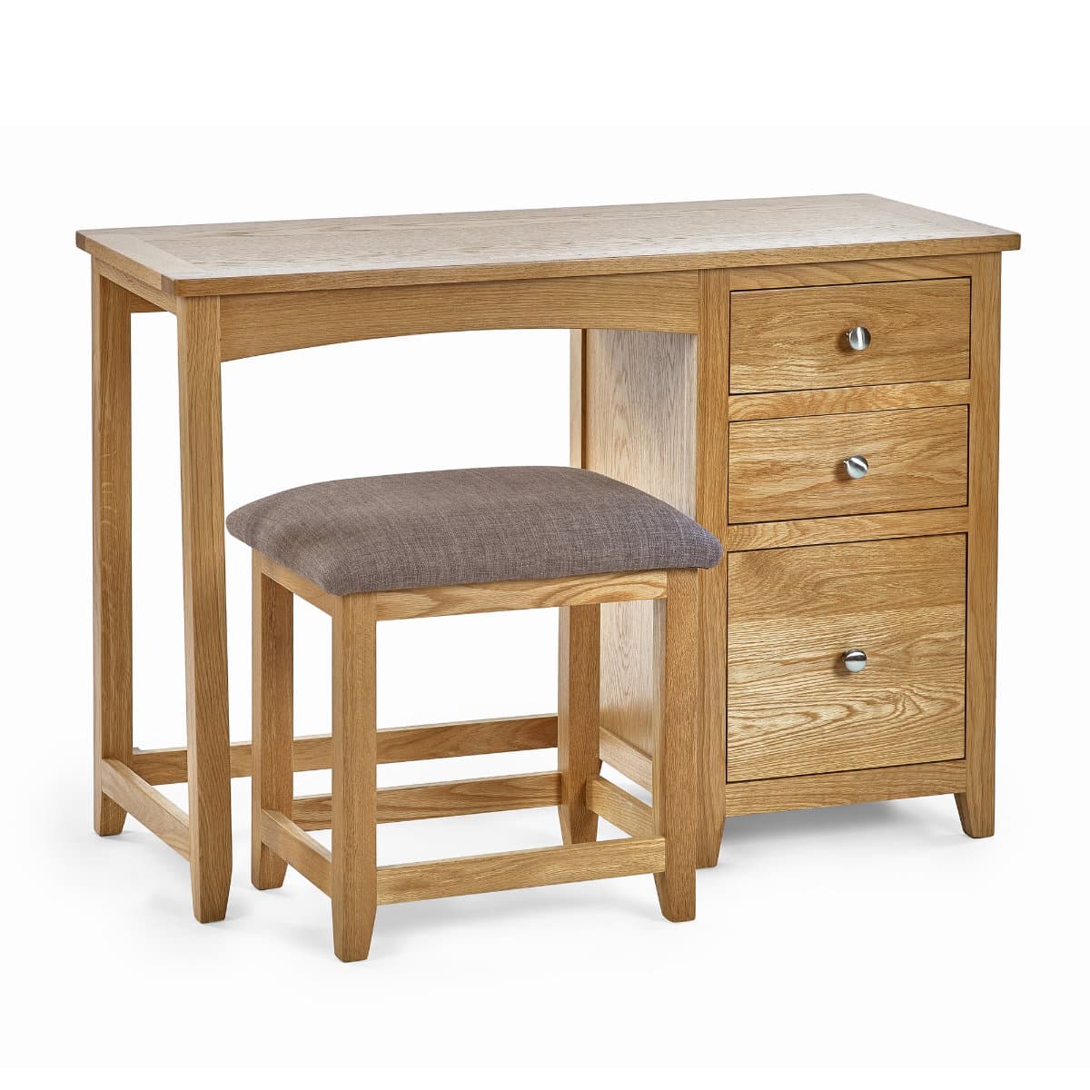 Mallory Single Pedestal Dressing Table + Stool Set -- FSC MIX 70%(INT-COC-002320)
