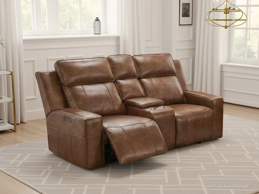 Barcelona Electric Recliner Sofa Brown 2 Seater