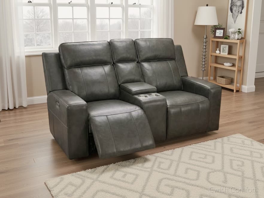 Barcelona Electric Recliner Sofa Grey 2 Seater