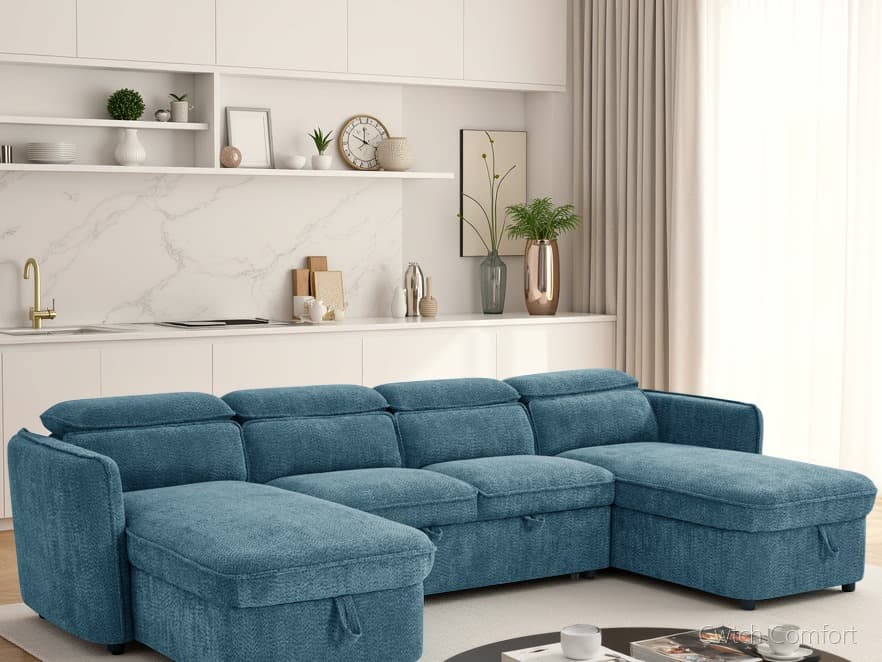 Capri Sofabed Blue U Shape Corner