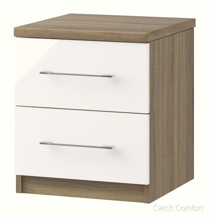 Catania Matt 2 Drawer Bedside