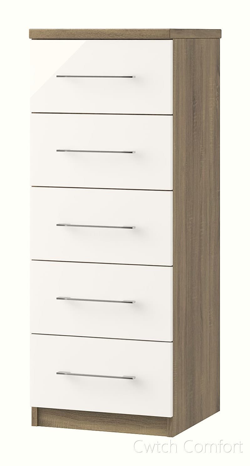 Catania Matt 5 Drawer Narrow Chest