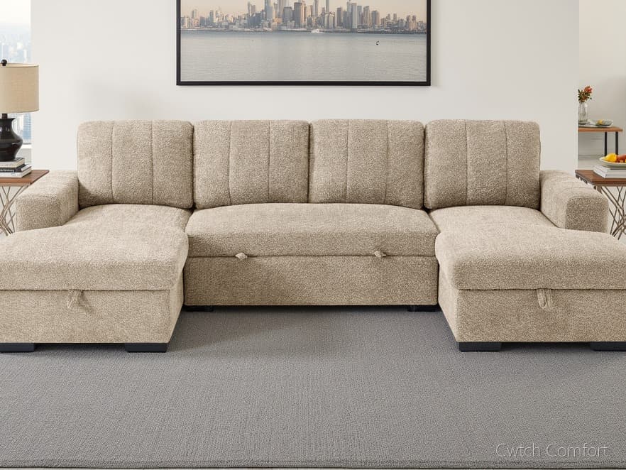 Como Sofabed Beige U Shape Corner