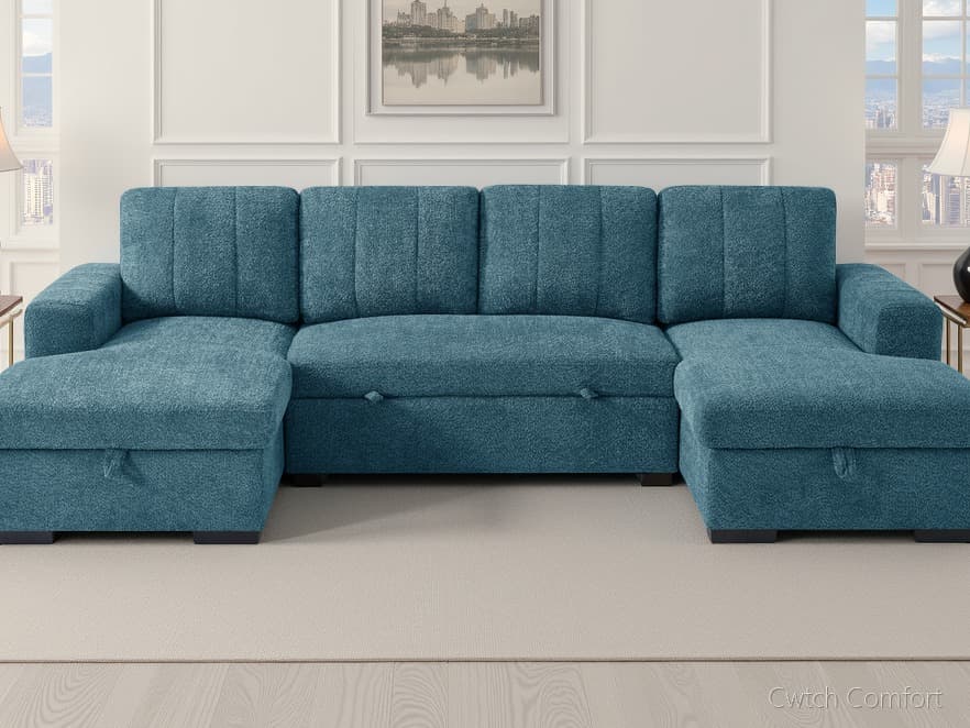 Como Sofabed Blue U Shape Corner