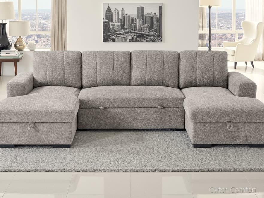 Como Sofabed Grey U Shape Corner
