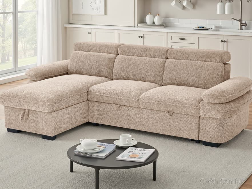 Hudson Sofabed Beige Universal Corner