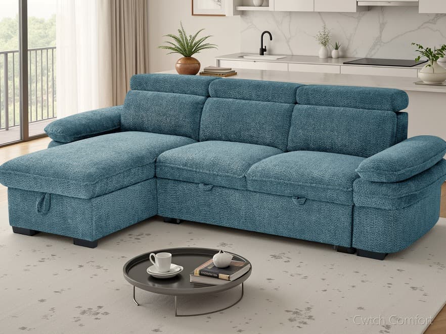 Hudson Sofabed Blue Universal Corner