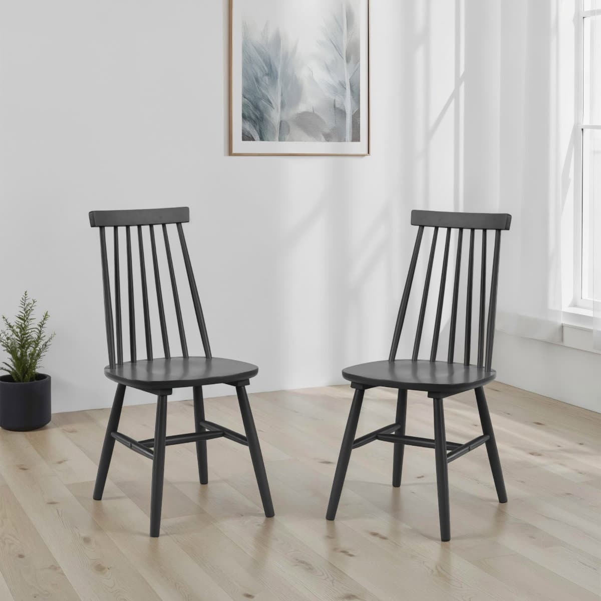 Set Of 2 Alassio Spindle Back Dining Chairs