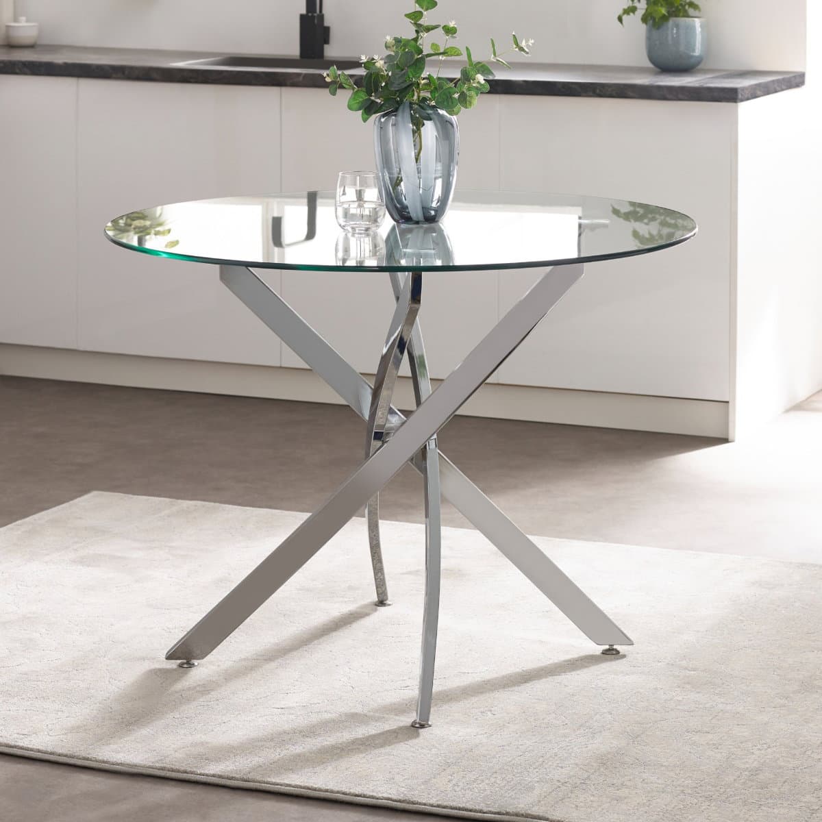Anderson Round Glass Dining Table